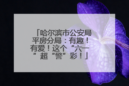 哈尔滨市公安局平房分局：有趣！有爱！这个“六一”超“警”彩！