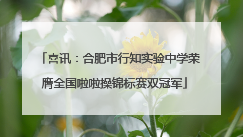 喜讯：合肥市行知实验中学荣膺全国啦啦操锦标赛双冠军