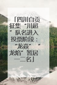 四川自贡征集“川超”队名进入投票阶段：“龙焱”“龙焰”暂居一二名