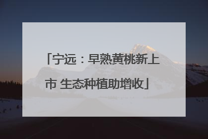 宁远：早熟黄桃新上市 生态种植助增收
