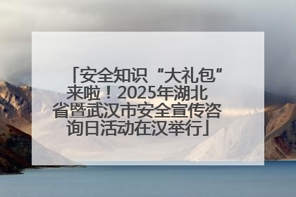 安全知识“大礼包”来啦！2025年湖北省暨武汉市安全宣传咨询日活动在汉举行
