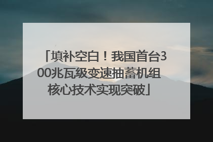 填补空白！我国首台300兆瓦级变速抽蓄机组核心技术实现突破