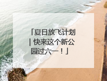 夏日放飞计划｜快来这个新公园过六一！