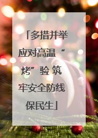 多措并举应对高温“烤”验 筑牢安全防线保民生