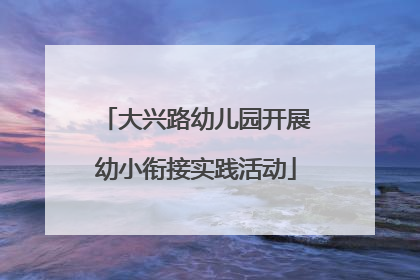 大兴路幼儿园开展幼小衔接实践活动