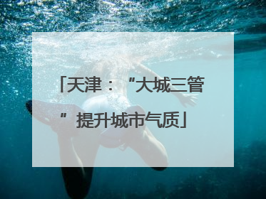 天津：“大城三管”提升城市气质