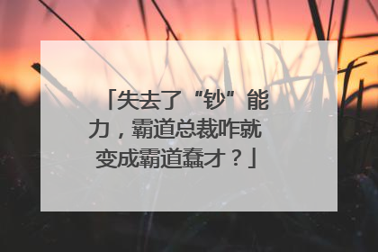 失去了“钞”能力，霸道总裁咋就变成霸道蠢才？