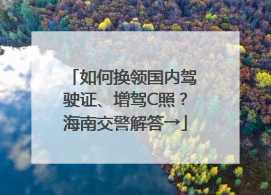 如何换领国内驾驶证、增驾C照？海南交警解答→
