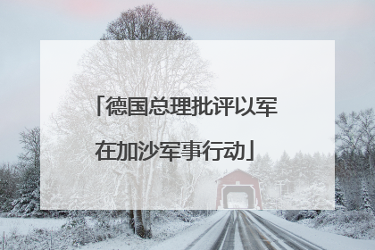 德国总理批评以军在加沙军事行动