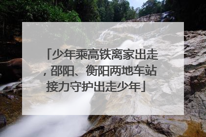 少年乘高铁离家出走，邵阳、衡阳两地车站接力守护出走少年