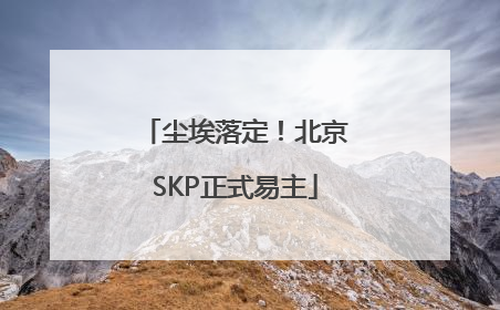 尘埃落定！北京SKP正式易主