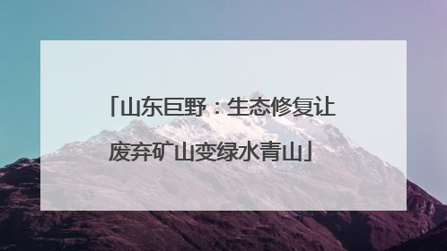 山东巨野：生态修复让废弃矿山变绿水青山