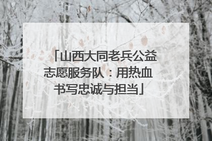 山西大同老兵公益志愿服务队：用热血书写忠诚与担当