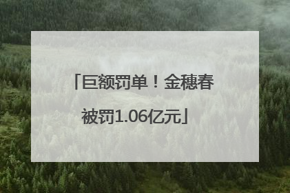 巨额罚单！金穗春被罚1.06亿元