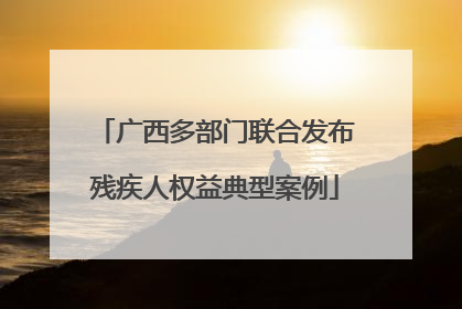 广西多部门联合发布残疾人权益典型案例