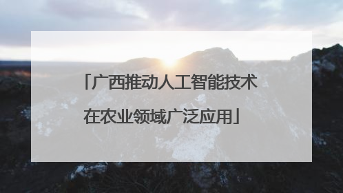 广西推动人工智能技术在农业领域广泛应用