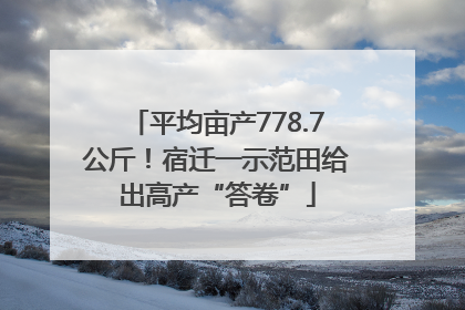 平均亩产778.7公斤！宿迁一示范田给出高产“答卷”