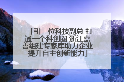 引一位科技副总 打通一个科创圈 浙江嘉善组建专家库助力企业提升自主创新能力