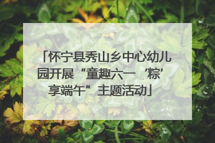 怀宁县秀山乡中心幼儿园开展“童趣六一‘粽’享端午”主题活动