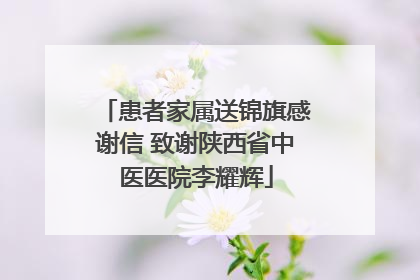 患者家属送锦旗感谢信 致谢陕西省中医医院李耀辉