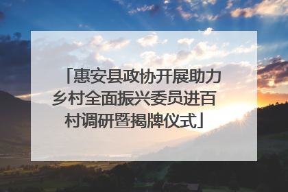 惠安县政协开展助力乡村全面振兴委员进百村调研暨揭牌仪式