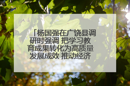 杨国强在广饶县调研时强调 把学习教育成果转化为高质量发展成效 推动经济稳健向好进中提质