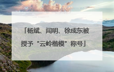 杨斌、闻明、徐成东被授予“云岭楷模”称号