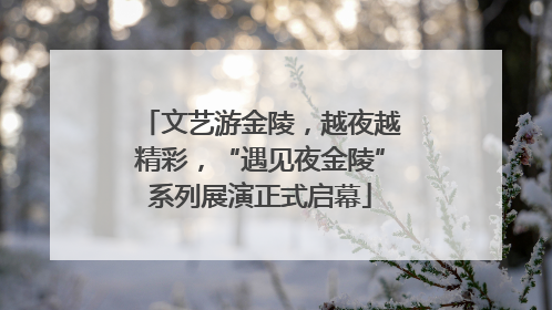文艺游金陵，越夜越精彩，“遇见夜金陵”系列展演正式启幕