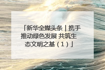新华全媒头条｜携手推动绿色发展 共筑生态文明之基（1）