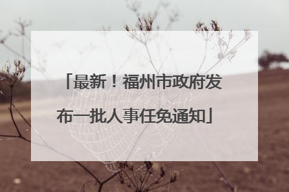 最新！福州市政府发布一批人事任免通知