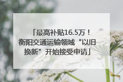 最高补贴16.5万！衡阳交通运输领域“以旧换新”开始接受申请