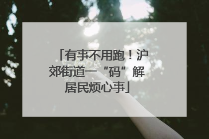 有事不用跑！沪郊街道一“码”解居民烦心事