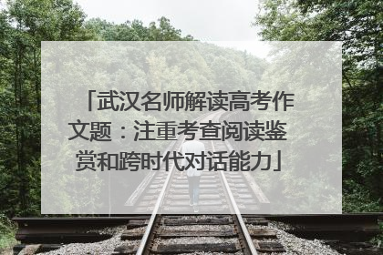 武汉名师解读高考作文题：注重考查阅读鉴赏和跨时代对话能力