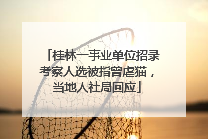 桂林一事业单位招录考察人选被指曾虐猫，当地人社局回应