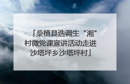 桑植县选调生“湘”村微党课宣讲活动走进沙塔坪乡沙塔坪村