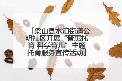 梁山县水泊街道公明社区开展“普惠托育 科学育儿”主题托育服务宣传活动