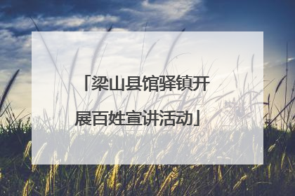 梁山县馆驿镇开展百姓宣讲活动