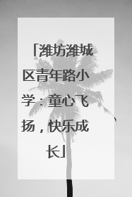 潍坊潍城区青年路小学：童心飞扬，快乐成长