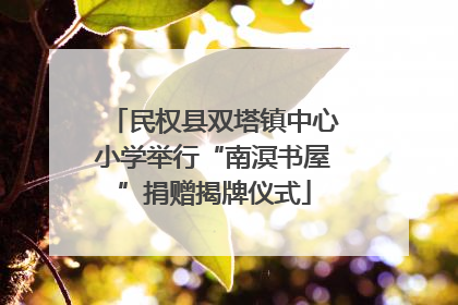 民权县双塔镇中心小学举行“南溟书屋”捐赠揭牌仪式