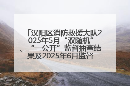 汉阳区消防救援大队2025年5月“双随机”、“一公开”监督抽查结果及2025年6月监督抽查任务公示