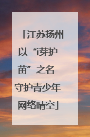 江苏扬州以“i芽护苗”之名 守护青少年网络晴空