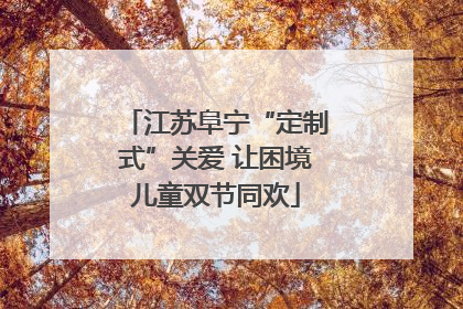 江苏阜宁“定制式”关爱 让困境儿童双节同欢