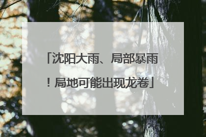 沈阳大雨、局部暴雨！局地可能出现龙卷