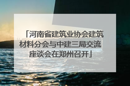 河南省建筑业协会建筑材料分会与中建三局交流座谈会在郑州召开