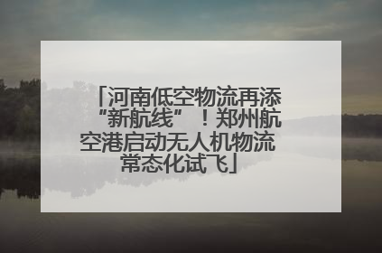 河南低空物流再添“新航线”！郑州航空港启动无人机物流常态化试飞
