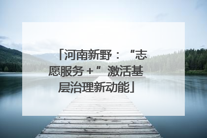 河南新野：“志愿服务＋”激活基层治理新动能