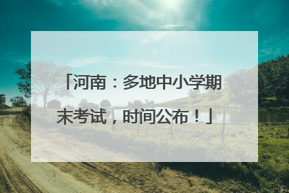 河南：多地中小学期末考试，时间公布！