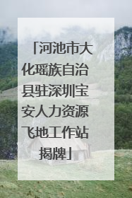 河池市大化瑶族自治县驻深圳宝安人力资源飞地工作站揭牌