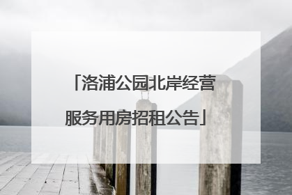 洛浦公园北岸经营服务用房招租公告