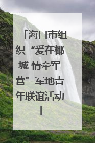 海口市组织“爱在椰城 情牵军营”军地青年联谊活动